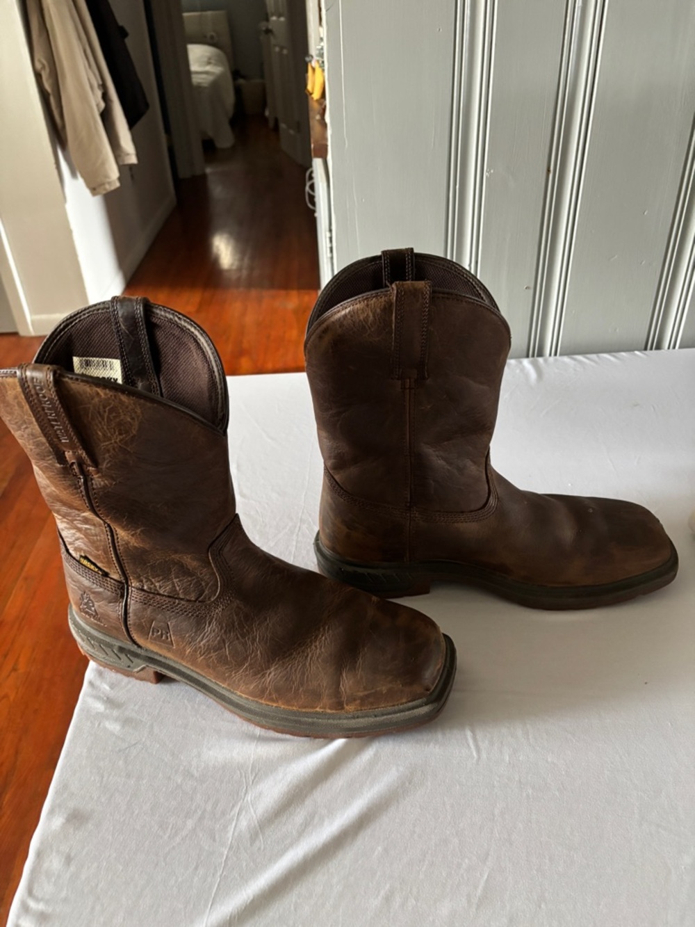 Rocky Brown Leather Work Cowboy Boots EH PR steel toe waterproof size 11 1/2